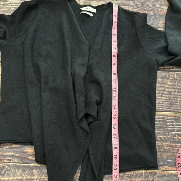 Vince Black Open Front Handkerchief Hem 100% Cashmere Cardigan Size S - Picture 7 of 7